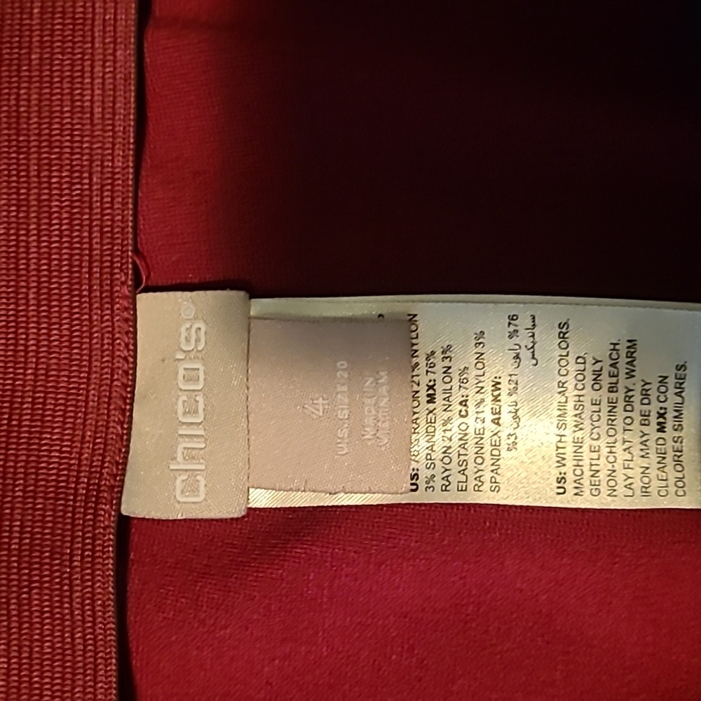 Chico's Ponte Stretch Pants, Size 4, Red/Wine Color - Picture 3 of 6